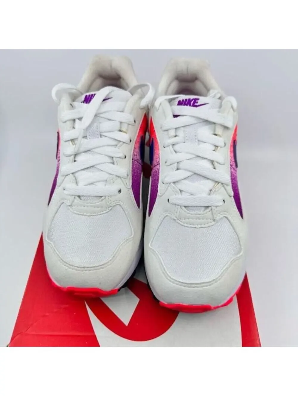 NEW Nike Air Skylon 2 Sneaker Shoes Lace-Up White Court Purple Solar Red Girls 4